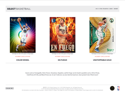 2022-23 Panini Select Basketball Hobby 12 Box Case