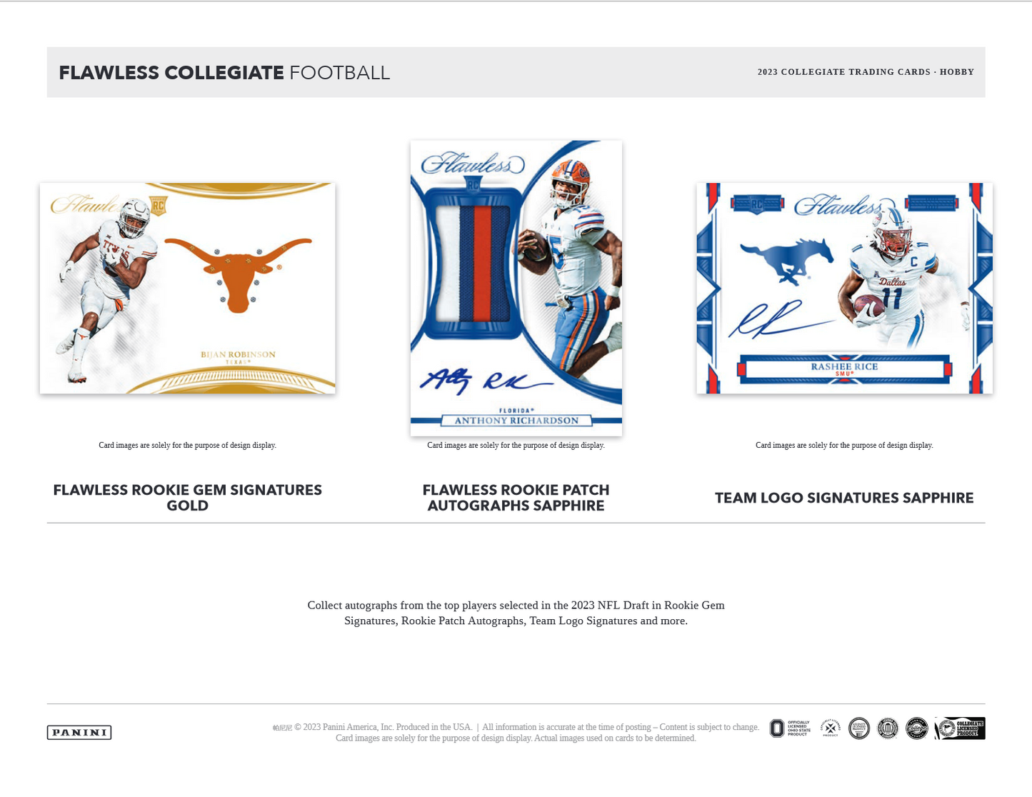 2023 Panini Flawless Collegiate Football Hobby Box