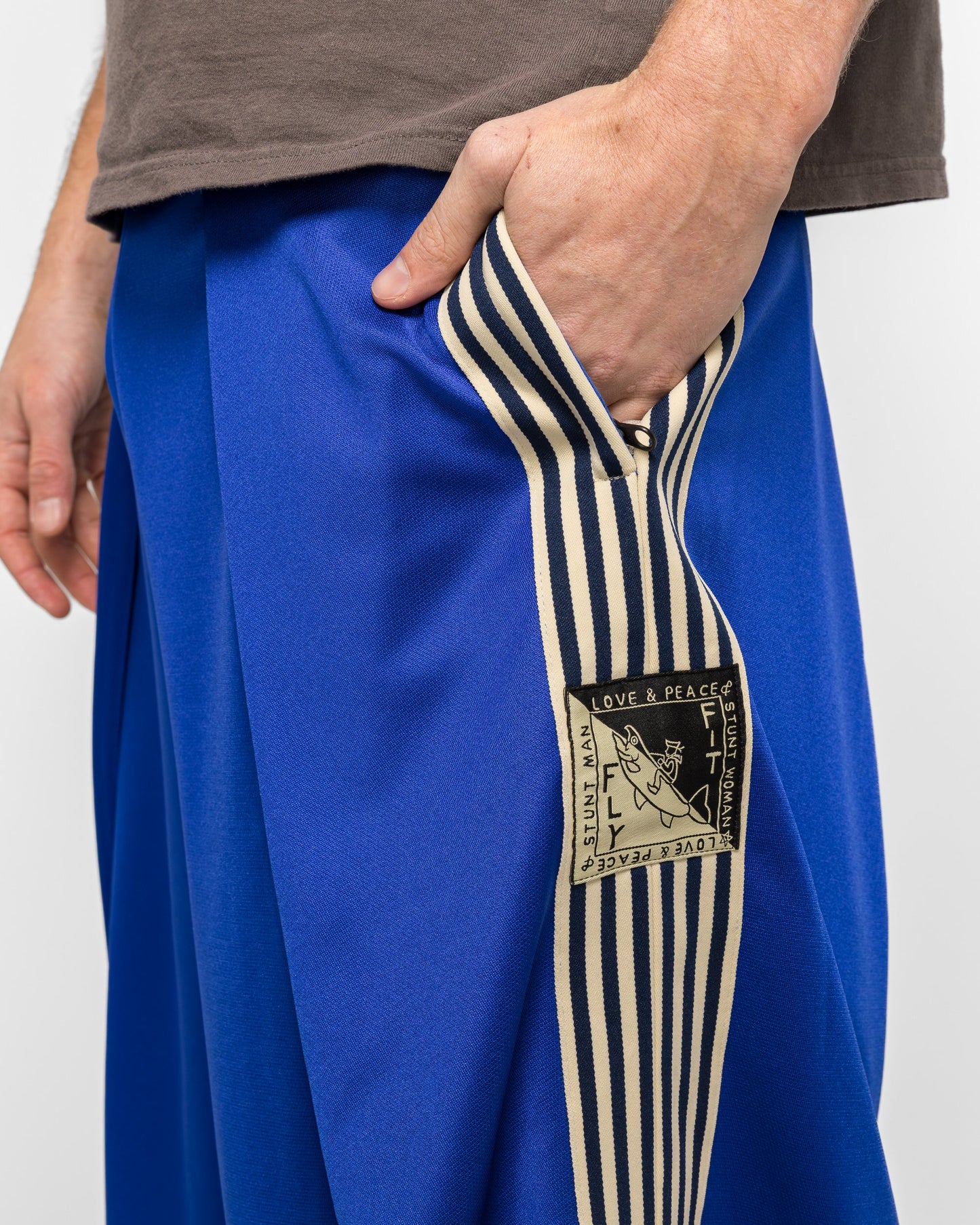 Smooth Jersey KOME-KOME Track Jorts (BannerStripe) - CobaltBlue