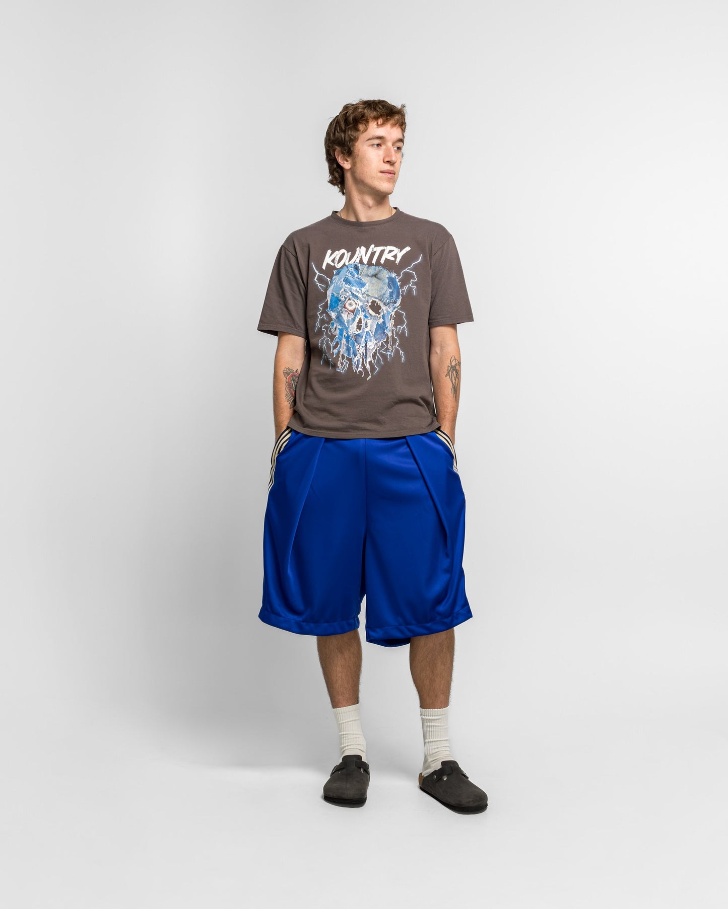 Smooth Jersey KOME-KOME Track Jorts (BannerStripe) - CobaltBlue